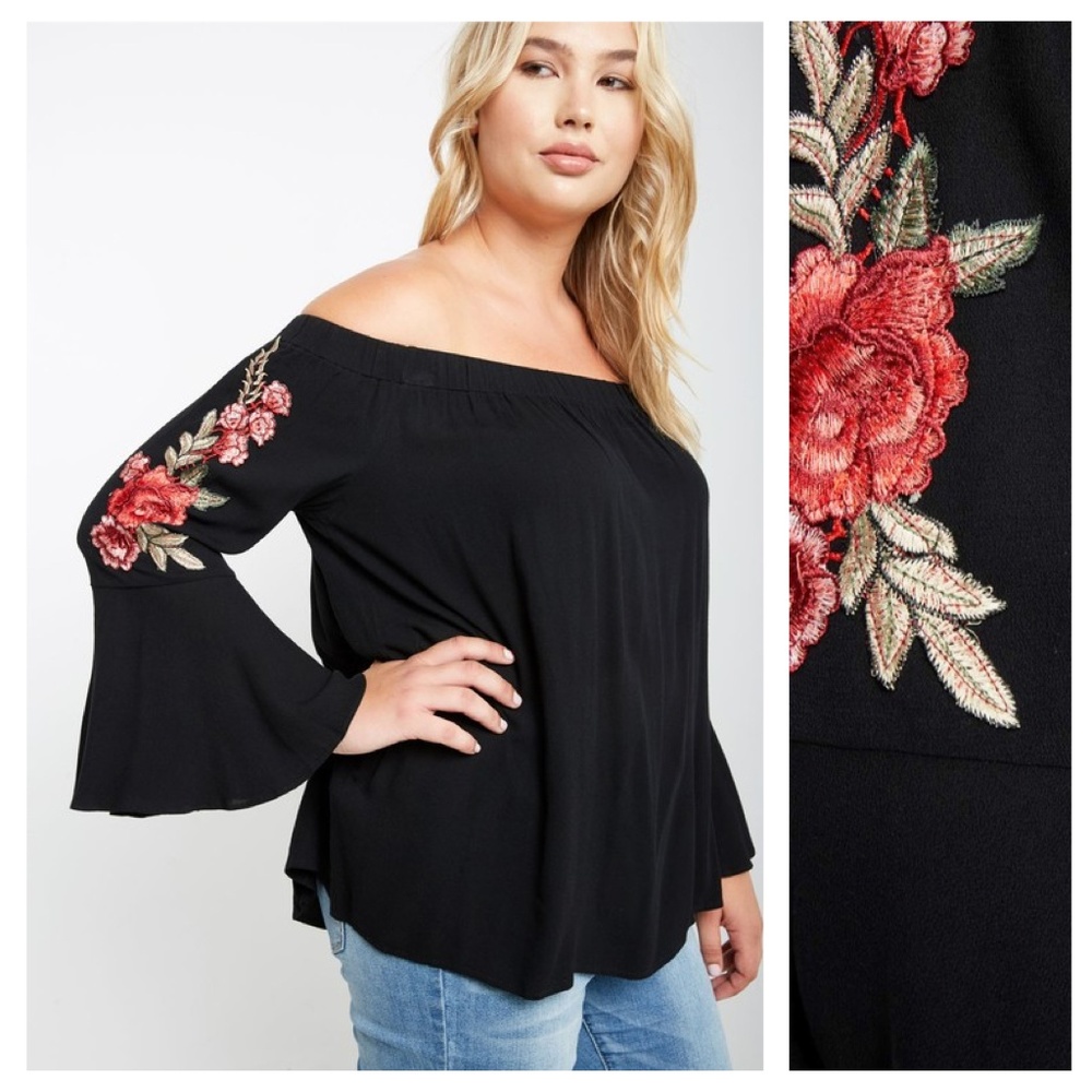 Black Embroidered Top